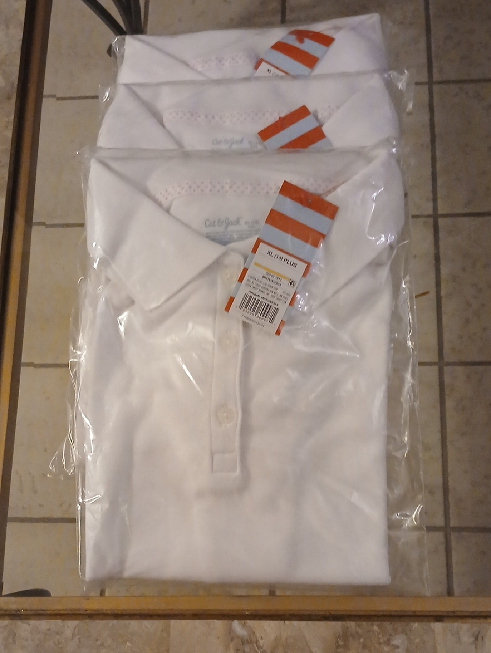 Cat & Jack  Uniforms White Girls Shirt Pack - Short  Sleeve (3pack)